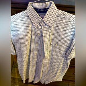 George Strait Men's Black and White Checkered Shirt